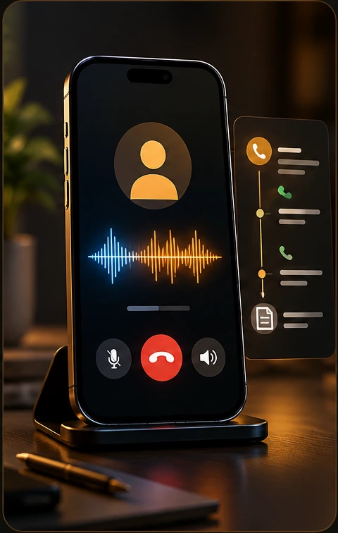 A live customer call sits beside the caller’s identity, call history and conversation notes.